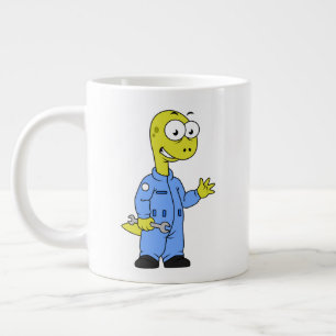 Grande Tasse Illustration D'Un Mécanique Brontosaurus.