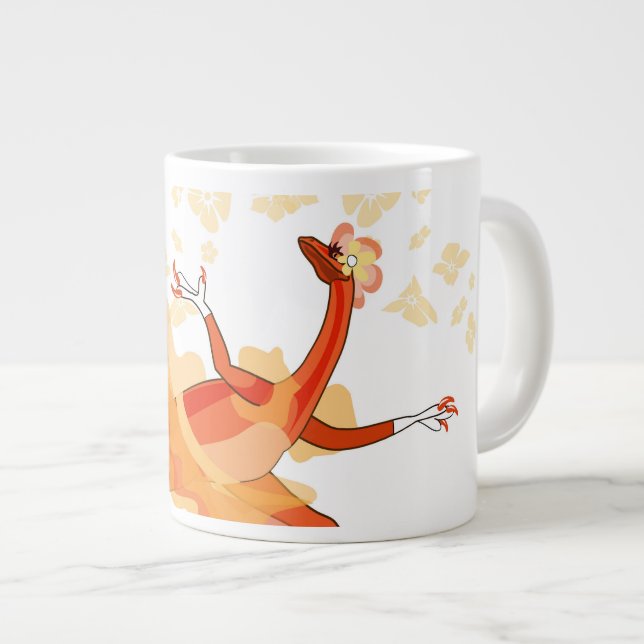 Grande Tasse Illustration D'Un Raptor Danseur Ballerina. 2 (Devant droit)