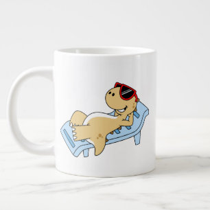 Grande Tasse Illustration D'Un Tyrannosaurus Rex Bain De Soleil