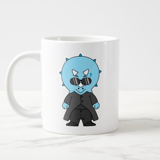 Grande Tasse Illustration D'Une Matrice Tricératops. (Gauche)