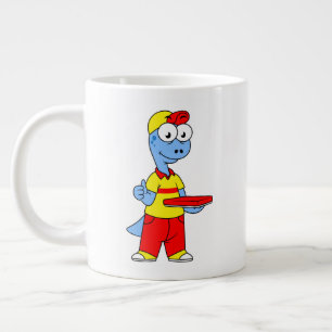 Grande Tasse Illustration D'Une Personne Qui Livrait Le Brontos