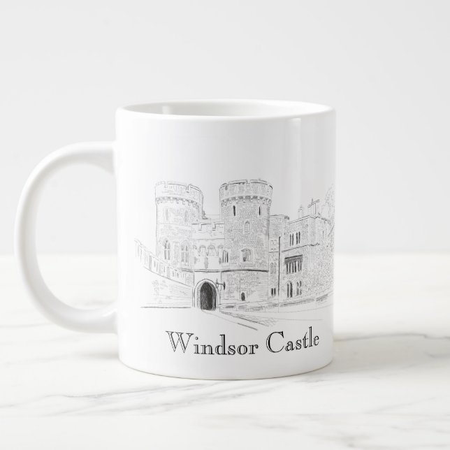 Grande Tasse Illustration Iconique Du Château De Windsor (Gauche)