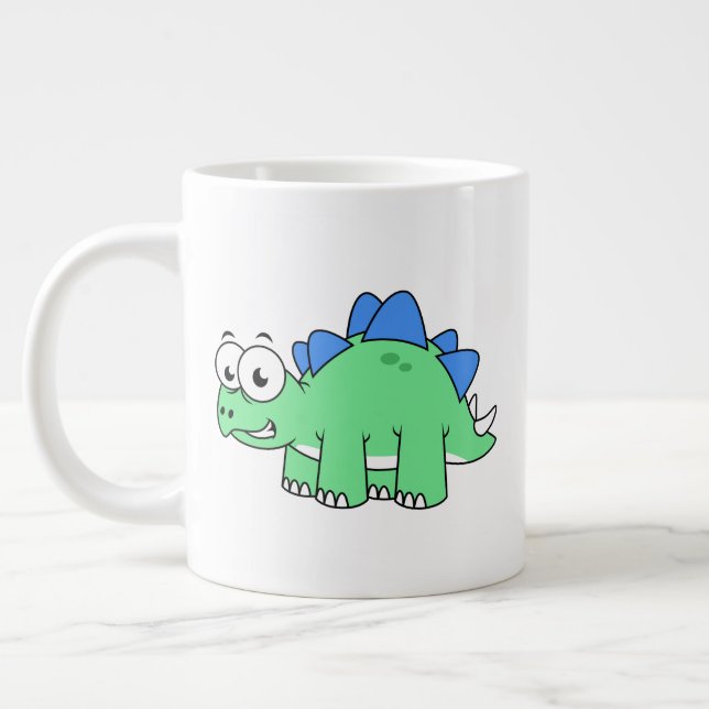 Grande Tasse Illustration Mignonne D'Un Stegosaurus. 2 (Gauche)