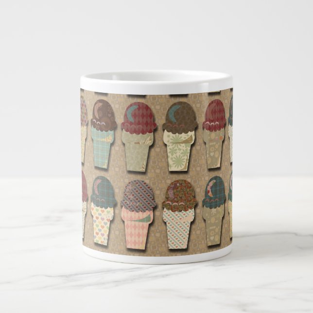 Grande Tasse Illustration savoureuse du Motif de crème glacée v (Devant)