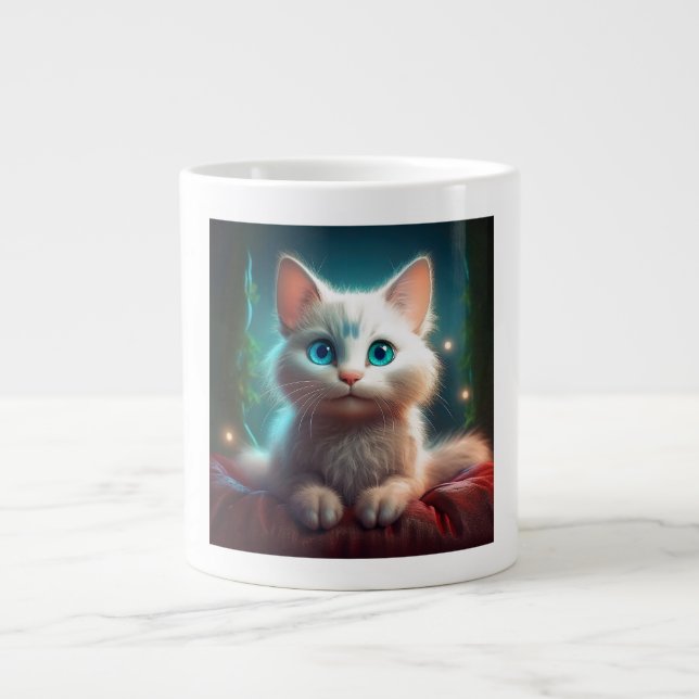 Grande Tasse Image D'Imaginaire D'Un Jeune Chat Albino (Devant)