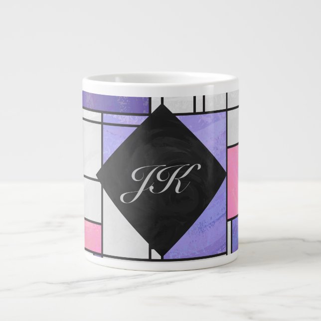 Grande Tasse Impression blanc rose rose clair (Devant)