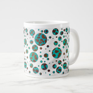 Grande Tasse Impression Brown et Turquoise dalmate
