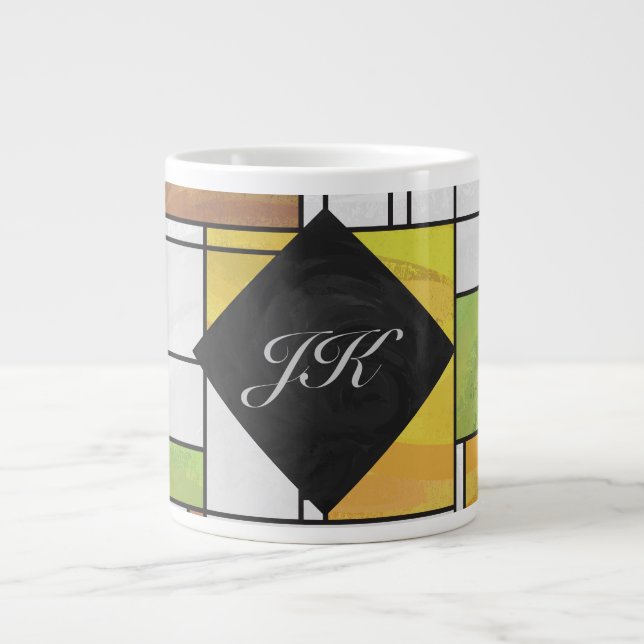 Grande Tasse Impression Brown jaune vert (Devant)