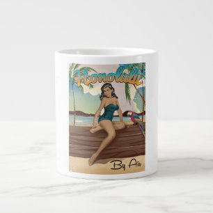 Grande Tasse Impression de voyage rétro vintage Honolulu