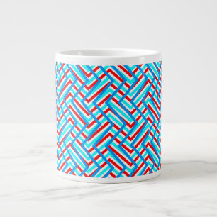 Grande Tasse Impression graphique rétro rouge et bleu