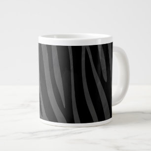 Grande Tasse Impression noire et grise Zebra