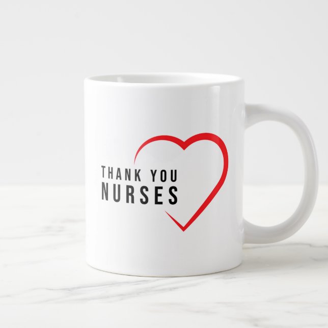Grande Tasse Infirmières Mercis| Coeur rouge (Droite)