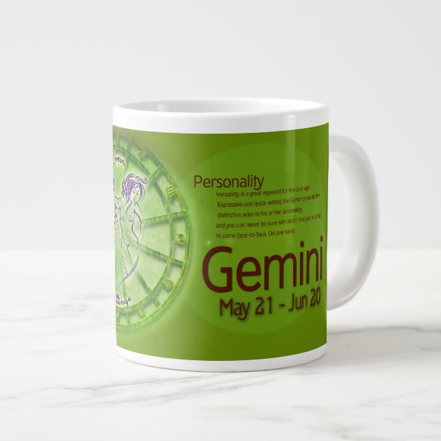 Grande Tasse Infos Horoscope du symbole Gemini (Devant droit)