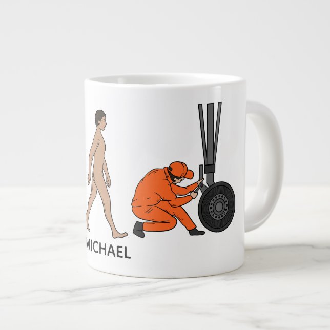 Grande Tasse Ingénieur d'évolution mécanique d'avion personnali (Devant droit)