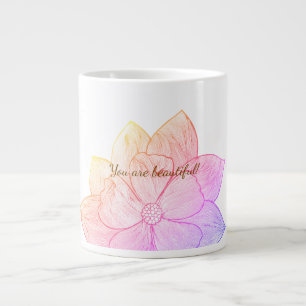 Grande Tasse Inspirant "Vous êtes magnifique" Floral au coucher
