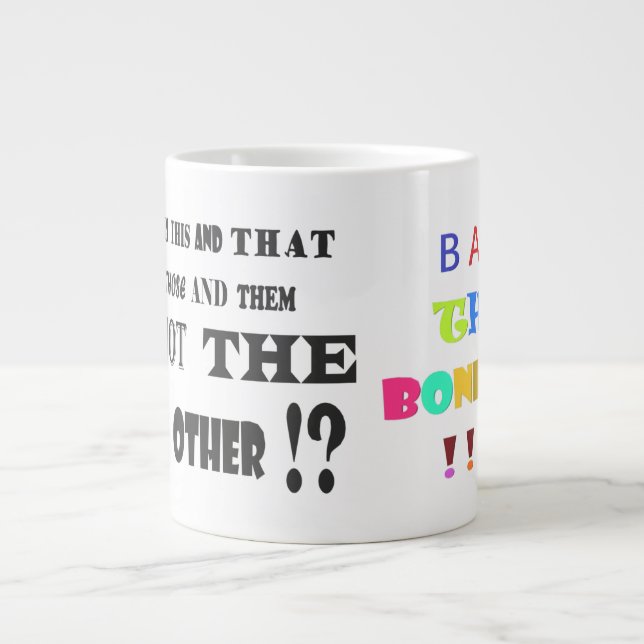 Grande Tasse Interdire les plaisanteries de bonker rires et le  (Devant)