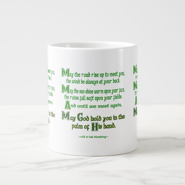 Grande Tasse Irish Blessing May the Road Rise to Meet You (Devant)