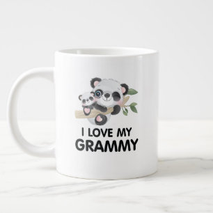 Grande Tasse J'adore Ma Mamie Bébés et Pandas Adultes Mignons