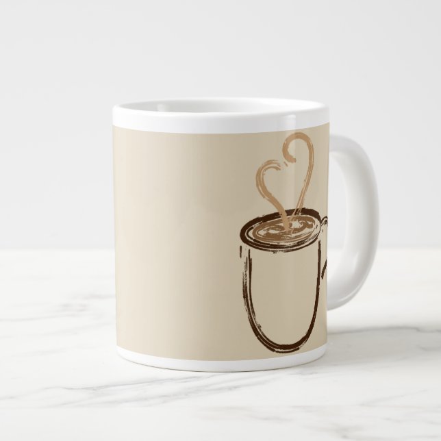 Grande Tasse J'ai bu du café pour ta confiture de protection (Devant droit)