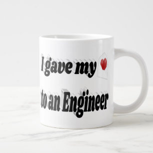 Grande Tasse J'ai donné mon coeur à un texte d'ingénieur