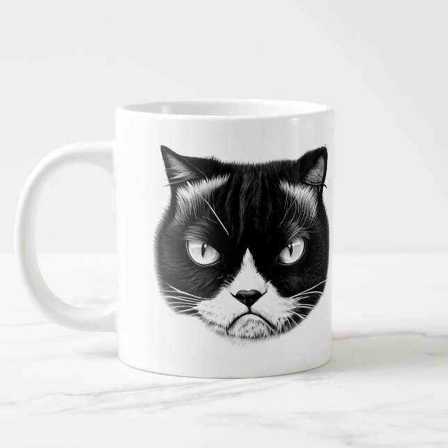 Grande Tasse J'Aime Mon Café Comme J'Aime Mes Humains Drôle Cha (Gauche)