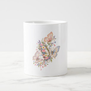 Grande Tasse Jardin d'anniversaire papillon pastel