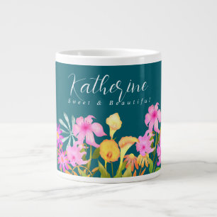 Grande Tasse Jardin Floral Turquoise