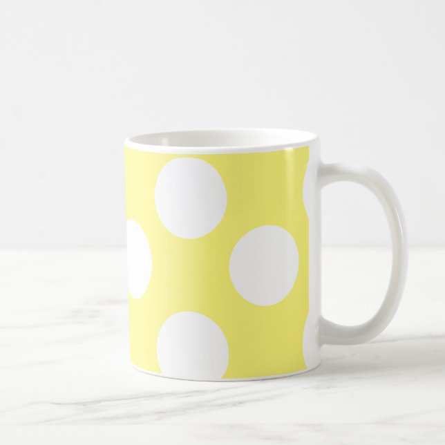 Grande tasse jaune et blanche de point de polka (Droite)