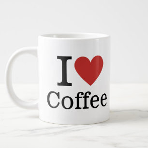 Grande Tasse JE ❤️ Café PERSONNALISABLE