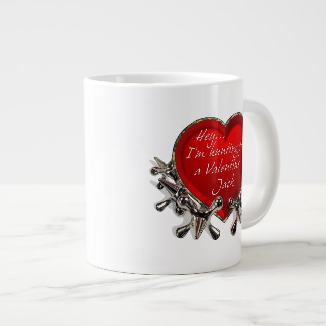 Grande Tasse Je chasse pour une Saint Valentin, Jack ! (Devant droit)