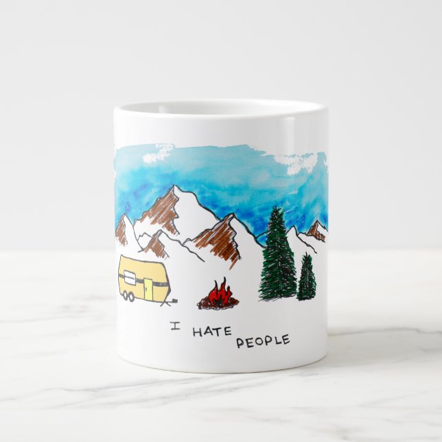 Grande Tasse Je déteste les gens du café (Devant)
