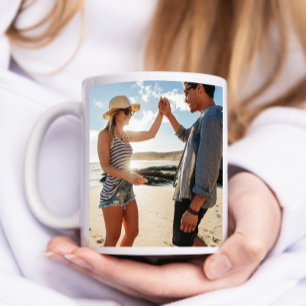 Grande Tasse Je nous aime Script One Photo Rose