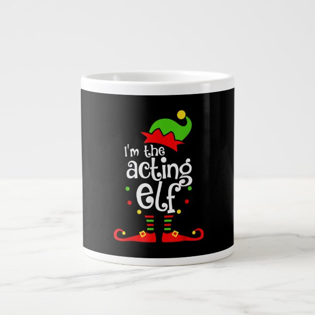 Grande Tasse Je suis Elf Xmas par intérim Famille Ami Noël (Devant)