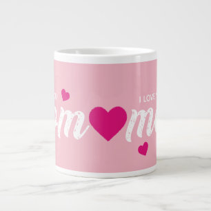 Grande Tasse Je t'aime Maman Coeur rose