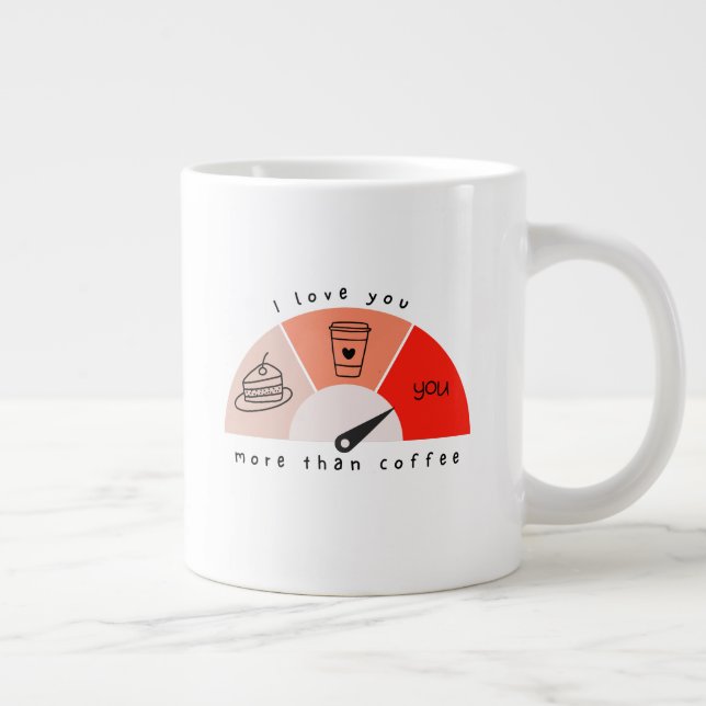 Grande Tasse Je t'aime plus que du café La Mug de Saint-Valenti (Droite)