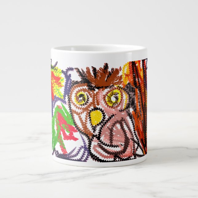 Grande Tasse Joie automnale des chouettes (Devant)
