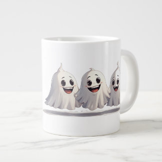 Grande Tasse Joli fantôme d'Halloween avec des sourires amicaux