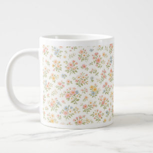Grande Tasse Joli motif floral discret sans couture