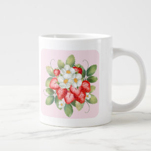 Grande Tasse Joli Mug Fraise Rose   Cadeau pour amateur de frai