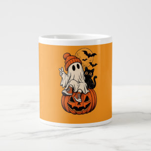 Grande Tasse Joli Rétro Fantôme de Halloween Citrouille Notre F