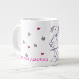 Grande Tasse Jolie petite fille jouant à se déguiser