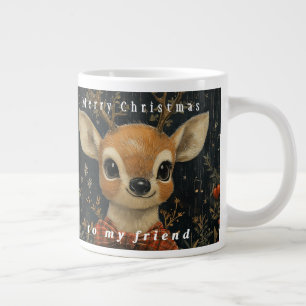 Grande Tasse Jolis rennes adorables Nœud rouge Notes de musique