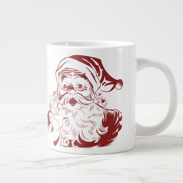 Grande Tasse Jolly Santa Claus dans Red Fun Retro Joyeux Noël (Droite)