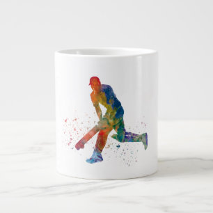 Grande Tasse Joueur de cricket en aquarelle