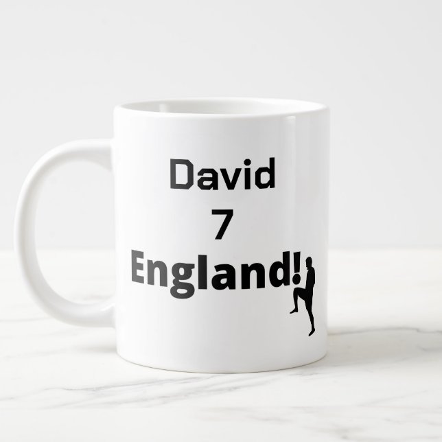 Grande Tasse Joueur de football anglais personnalisable (Gauche)