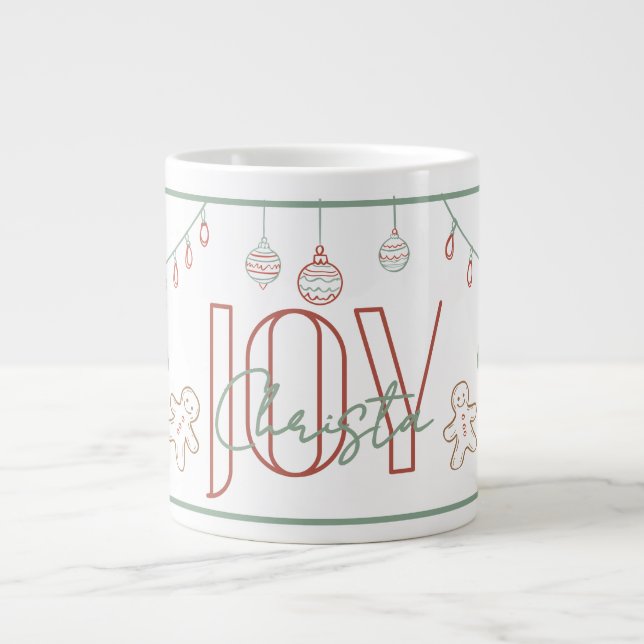 Grande Tasse Joy Main Drag Nom de Noël Mug (Devant)