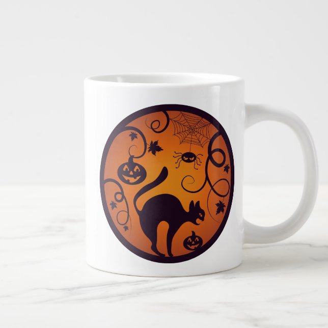 Grande Tasse Joyeuse lanterne d'Halloween araignées et chauves- (Droite)