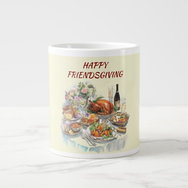 Grande Tasse Joyeux Action d'amitié | Thanksgiving Mug (Devant)