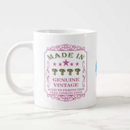 Grande Tasse Joyeux anniversaire Ajouter un nom d'année Date Vi
