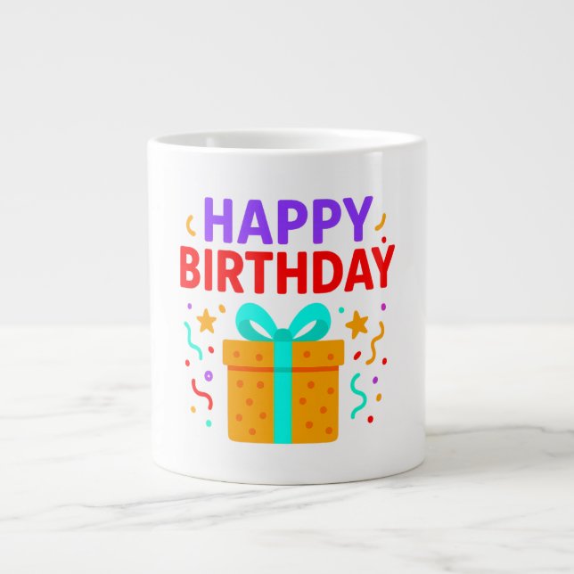 Grande Tasse Joyeux gâteau d'anniversaire Graphic (Devant)